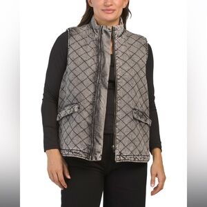Stoosh Vintage Denim | NWT Women’s Sleeveless Quilted Button Front Vest